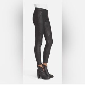 Free People Black Vegan Leather Never Let You Go Leggings Pants Women's Sz 10